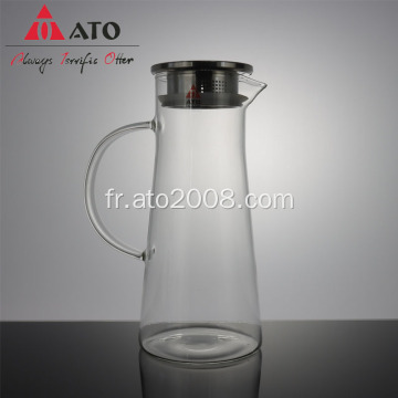 Carafe en verre de boisson pour la pot à thé glacée